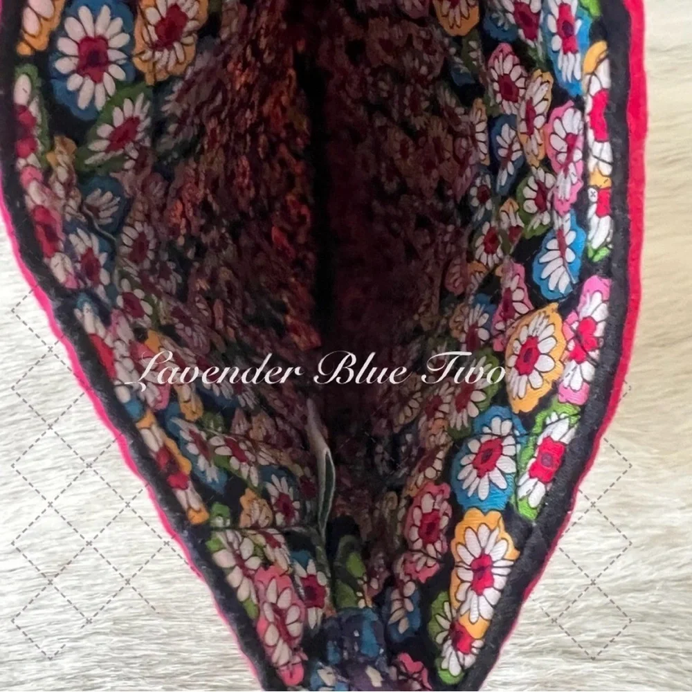 VERA BRADLEY Symphony In Hue 2009 Christmas Stocking Jingle Bells Red Green Y2K